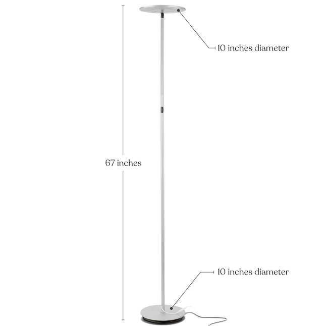Brightech 67-in Platinum Silver Torchiere Floor Lamp | BigEasyMart.com - Image 8