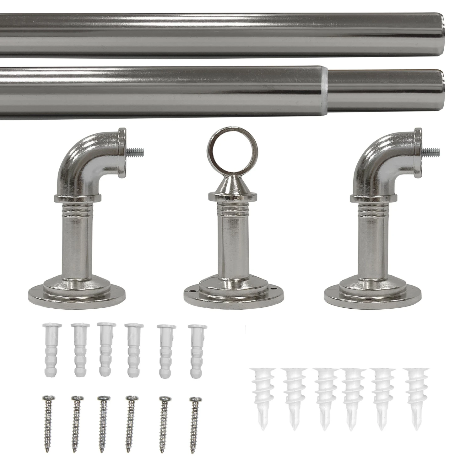 Better Homes & Gardens 1" Industrial Pipe Curtain Rod, 42-120", Nickel | BigEasyMart.com - Image 4