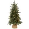 National Tree Company Pre-lit Artificial Mini Christmas Tree, Includes Small Lights And Cloth Bag Base, Burlap-4 Ft, Green | BigEasyMart.com