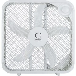Genesis 20" Box Fan, 3 Settings, Max Cooling Technology, Carry Handle, White (G20BOX-WHT) | BigEasyMart.com