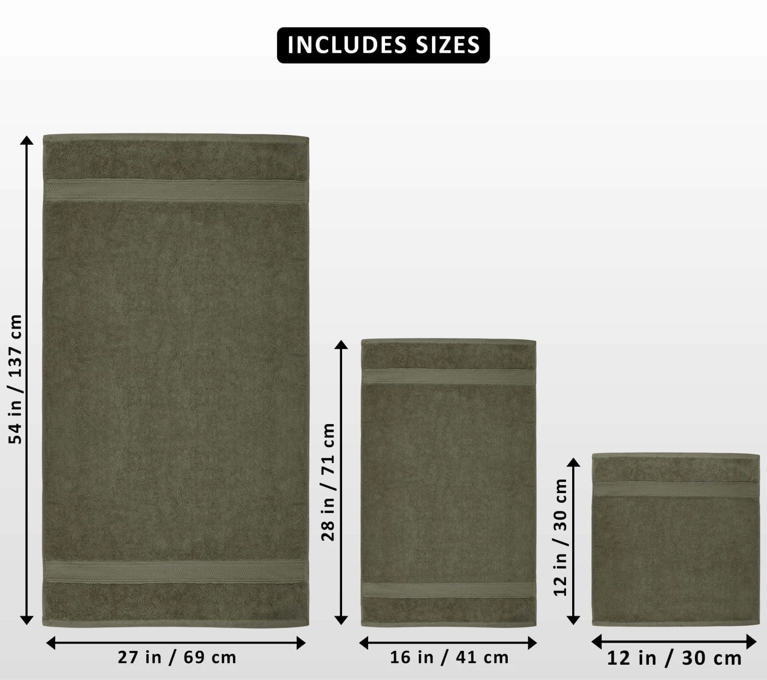 Utopia Towels 8-Piece Premium Towel Set, 2 Bath Towels, 2 Hand Towels, And 4 Wash Clothsm, Dusty Olive | BigEasyMart.com - Image 9