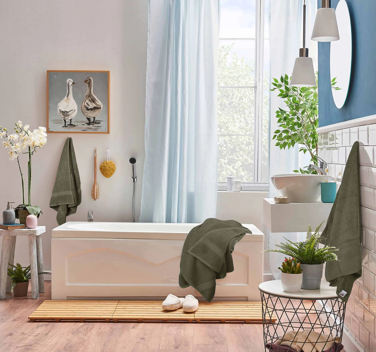 Utopia Towels 8-Piece Premium Towel Set, 2 Bath Towels, 2 Hand Towels, And 4 Wash Clothsm, Dusty Olive | BigEasyMart.com - Image 6