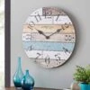 FirsTime & Co. Multicolor Newton Woodgrain Wall Clock, Large Vintage Decor, 23.5 Inches | BigEasyMart.com
