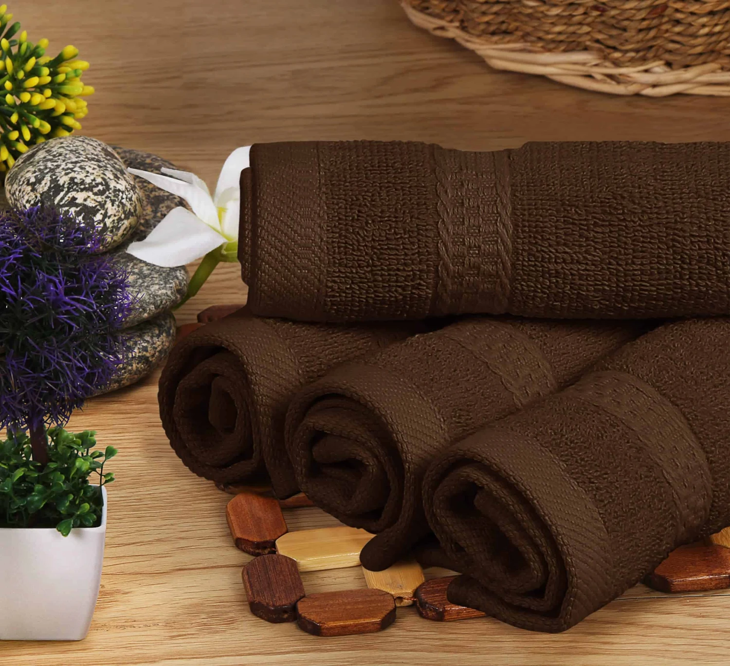 Utopia Towels 8-Piece Premium Towel Set, 2 Bath Towels, 2 Hand Towels, And 4 Wash Clothsm, Brown | BigEasyMart.com - Image 3