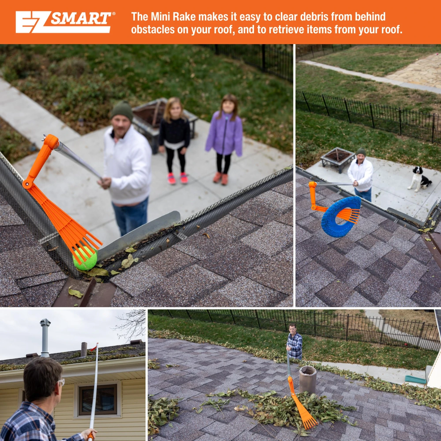Mini Rake, Great For Removing Leaves And Branches From Roofs, Gutters And Other Out-of-Reach Areas Where Debris Accumulates | BigEasyMart.com - Image 6