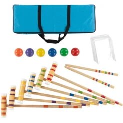 Croquet Set Fun Vintage Lawn Recreation Game By Hey! Play! | BigEasyMart.com