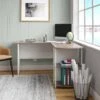 Ameriwood Home Dominic L Desk With Bookshelves, White | BigEasyMart.com