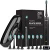 AquaSonic Black Series Ultra Whitening Toothbrush – ADA Accepted Electric Toothbrush - 8 Brush Heads & Travel Case - Ultra Sonic Motor & Wireless Charging - 4 Modes W Smart Timer - Sonic Electric | BigEasyMart.com