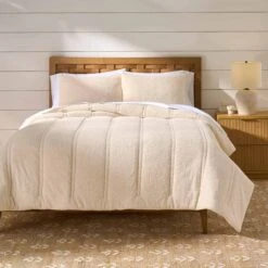 Better Homes & Gardens 3-Piece Cream Cozy Knit Comforter Set, Adult, Full/Queen | BigEasyMart.com