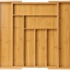 Bamboo Expandable Drawer Organizer For Utensils Holder