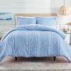 Better Homes & Gardens 3-Piece Blue Waffle Stripe Comforter Set, Adult Full/Queen | BigEasyMart.com