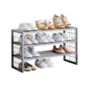 Better Homes & Gardens Farmhouse 3 Tier Shoe Rack, Gray, 30IN Wx 12 IN Dx 18IN H, Holds Up To 12 Pairs | BigEasyMart.com