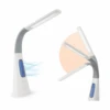 OttLite Cool Breeze LED Lamp With Bladeless Fan Desktop, Table Or Nightstand Lamp For Studying Or Reading - White | BigEasyMart.com