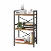 Homeiju Bookshelf, 3 Tier Industrial Bookcase, Metal Small Bookcase | BigEasyMart.com