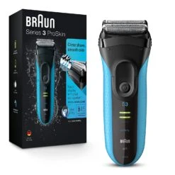 Braun Electric Series 3 Razor With Precision Trimmer, Rechargeable, Wet & Dry Foil Shaver For Men, Blue/Black, 4 Piece | BigEasyMart.com
