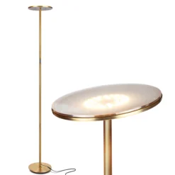 Brightech 63-in Antique Brass Torchiere Floor Lamp | BigEasyMart.com