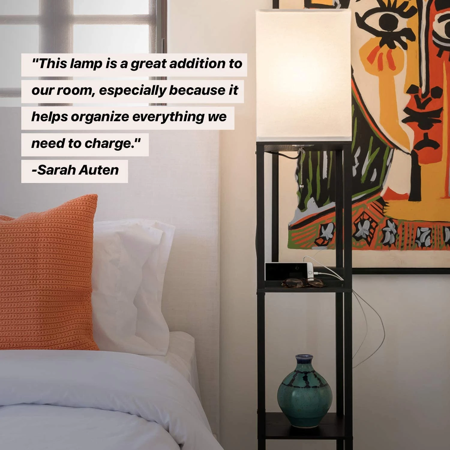 Brightech 63-in Classic Black Shelf Floor Lamp | BigEasyMart.com - Image 5