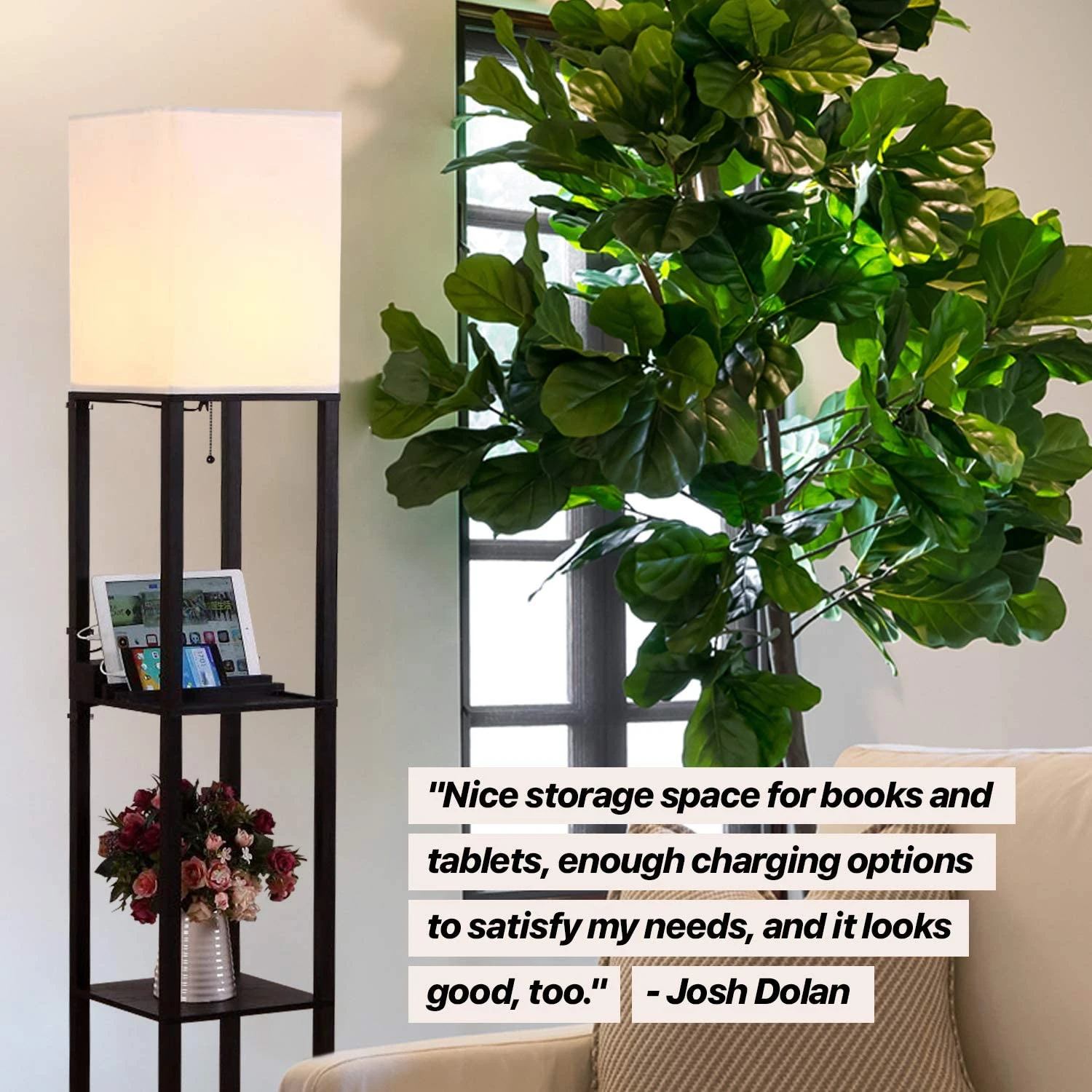 Brightech 63-in Classic Black Shelf Floor Lamp | BigEasyMart.com - Image 8