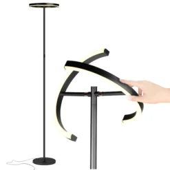 Brightech 72-in Classic Black Torchiere Floor Lamp | BigEasyMart.com