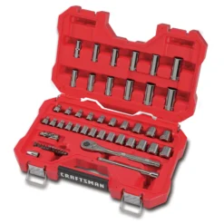 CRAFTSMAN CMMT82334L 51-Piece Standard (SAE) And Metric Combination Gunmetal Chrome Mechanics Tool Set (3/8-in) | BigEasyMart.com