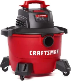 CRAFTSMAN CMXEVBE17584 6 Gallon 3.5 Peak HP Wet/Dry Vac, Portable Shop Vacuum With Attachments , Red | BigEasyMart.com