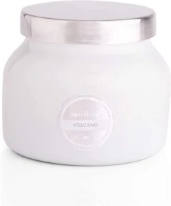 Capri Blue Petite Scented Candle With Glass Candle Holder, White | BigEasyMart.com