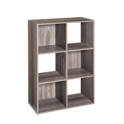 ClosetMaid 35.88-in H X 24.13-in W X 11.63-in D-Drawers Natural Gray Stackable Wood Laminate 6 Cube Organizer | BigEasyMart.com