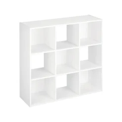 ClosetMaid 35.88-in H X 35.88-in W X 11.63-in D White Stackable Wood Laminate 9 Cube Organizer | BigEasyMart.com