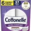 Cottonelle Ultra Comfort Toilet Paper With Cushiony CleaningRipples Texture, Strong Bath Tissue, 6 Family Mega Rolls (6 Family Mega Rolls = 27 Regular Rolls), 325 Sheets Per Roll | BigEasyMart.com