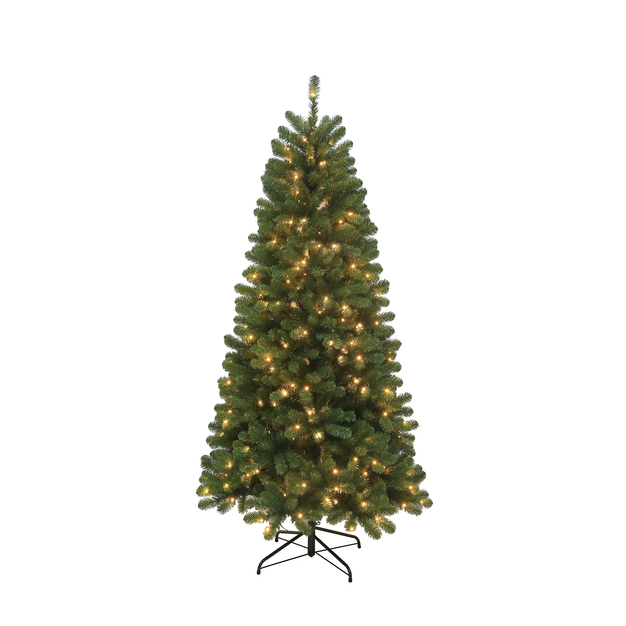 Holiday Time 7 Ft Pre-Lit Brideport Spruce Artifical Christmas Tree With 300 Warm LED Lights | BigEasyMart.com
