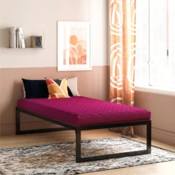 DHP Value 6 Inch Thermobonded Polyester Filled Quilted Top Bunk Bed Mattress, Twin, Pink | BigEasyMart.com