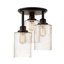 Globe Electric Annecy 3-Light 13-in Oil Rubbed Bronze Semi-flush Mount Light | BigEasyMart.com