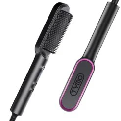 Hair Straightener Comb Matte Black, TYMO Hair Straightener Brush Straightening Comb For Women | BigEasyMart.com