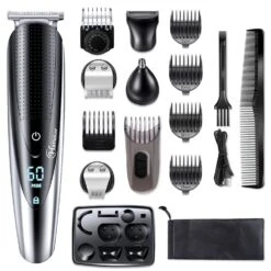 Hatteker Mens Hair Clipper Beard Trimmer Grooming Kit Hair Trimmer Mustache Trimmer Body Groomer Trimmer For Nose Ear Facial Hair Cordless Waterproof 5 In 1 | BigEasyMart.com