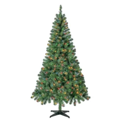 Holiday Time 6.5 Ft Pre-Lit Madison Pine Artificial Christmas Tree With 250 Color-Changing LED Lights And Stand | BigEasyMart.com