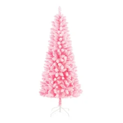 Holiday Time Holiday Time 6.5ft Pre-Lit Pink Flocked Pine Artificial Christmas Tree, 200 LED | BigEasyMart.com