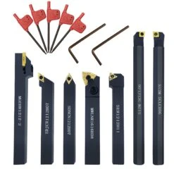 Indexable Lathe Turning Tool,1/2'' Shank 7 Pieces Carbide Turning Tool Set,Metal Lathe Tools Holder | BigEasyMart.com