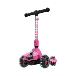 Jetson Saturn 3 Wheel Light-up Folding Kick Scooter Pink | BigEasyMart.com