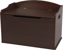KidKraft Austin Wooden Toy Box/Bench With Safety Hinged Lid - Espresso, Gift For Ages 3+ | BigEasyMart.com