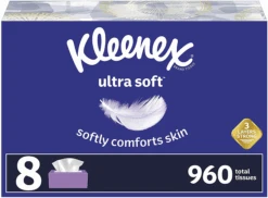 Kleenex Ultra Soft Facial Tissues, 8 Flat Boxes
