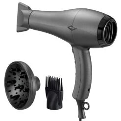 NITION Ceramic Hair Dryer With Diffuser,Comb & Nozzle Attachments, Cool Shot Button,Black | BigEasyMart.com
