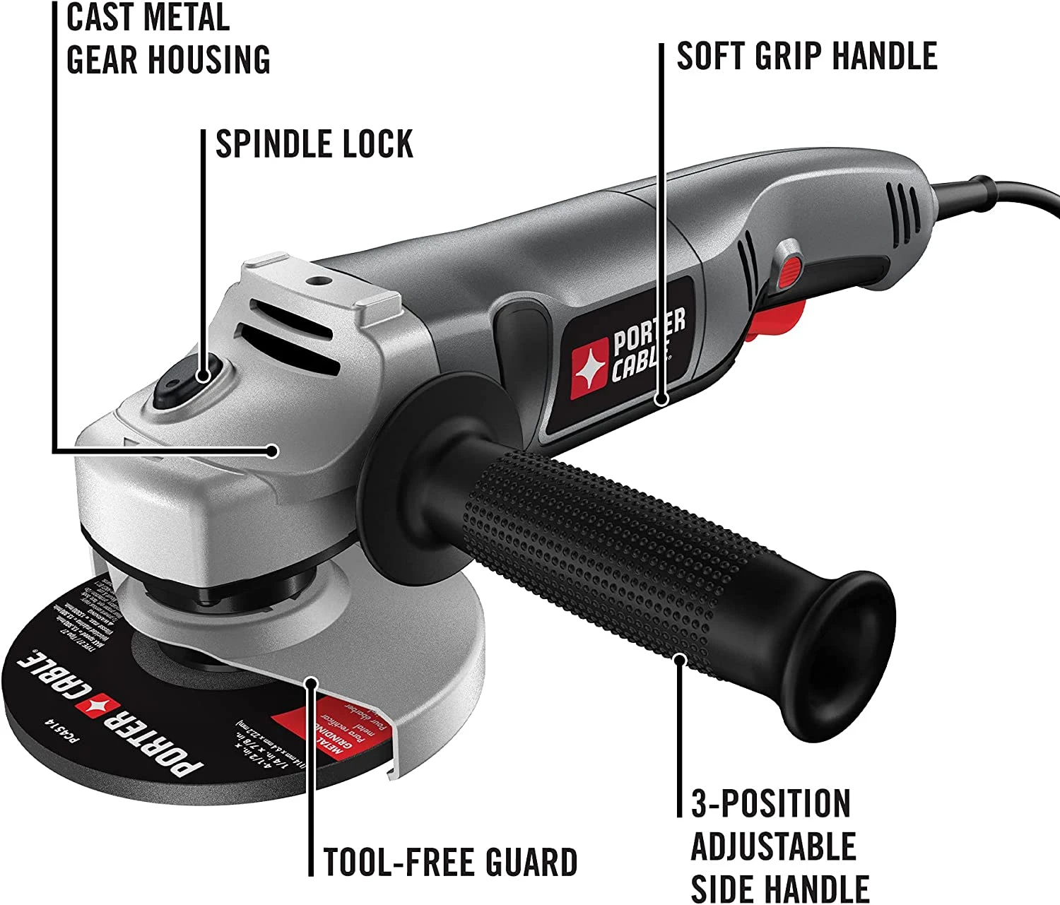PORTER-CABLE 4.5-in 7 Amps Trigger Switch Corded Angle Grinder (PC750AG) | BigEasyMart.com - Image 2