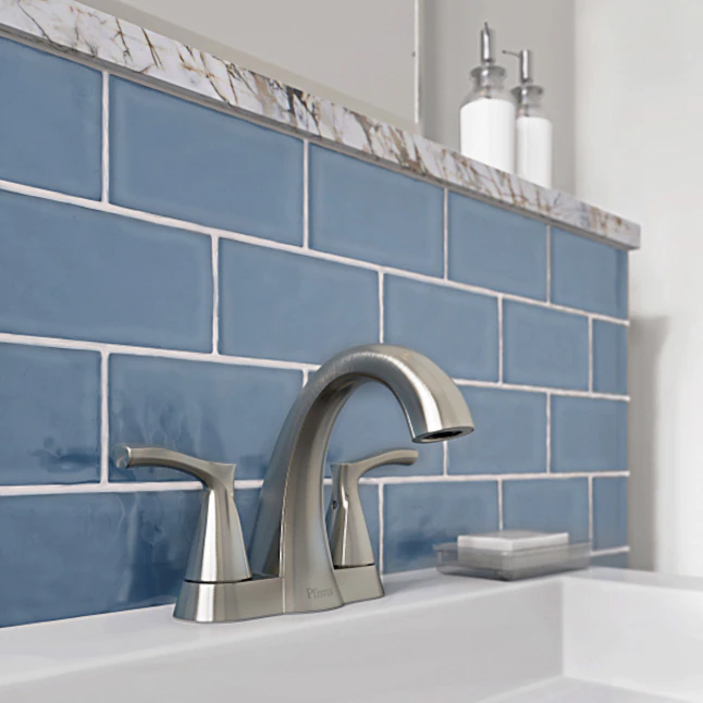 Pfister Masey Brushed Nickel 2-Handle 4-in Centerset WaterSense Bathroom Sink Faucet With Drain With Deck Plate | BigEasyMart.com - Image 4