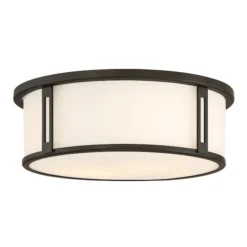 Quoizel Harbor 2-Light 12.91-in Bronze Flush Mount Light | BigEasyMart.com