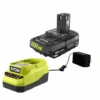 RYOBI PSK005 ONE+ 18V Lithium-Ion 2.0 Ah Compact Battery And Charger Starter Kit | BigEasyMart.com