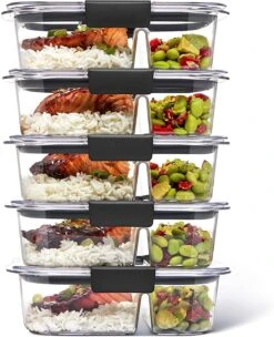Rubbermaid 5-Piece Meal Prep Containers With Lids | BigEasyMart.com