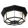 Secure Home 11.9-in W Black Outdoor Flush Mount Light | BigEasyMart.com