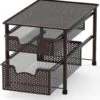 Simple Houseware Stackable 2 Tier Sliding Basket Organizer Drawer, Bronze