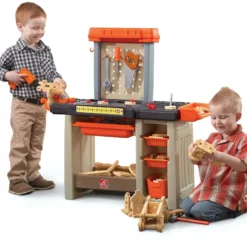 Step2 Handyman Plastic Toddler Workbench And Plastic Kid Tool Bench 30 Plus Piece Playset | BigEasyMart.com