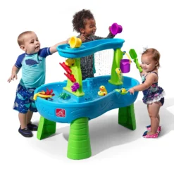 Step2 Rain Showers Splash Pond Blue Plastic Water Table For Toddlers | BigEasyMart.com